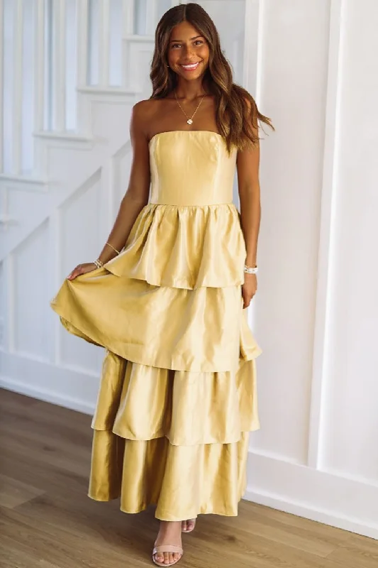 In My Styling Era Maxi Dress - Yellow Trend Forward Threads For Her