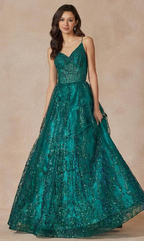 Juliet Dresses 2414 - Sleeveless Glitter Embellished Ballgown Romantic Flair