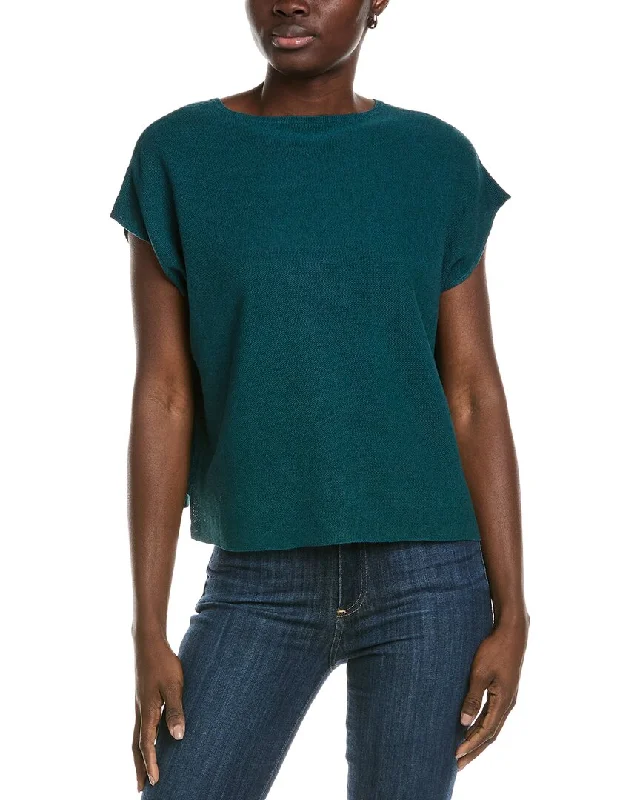 EILEEN FISHER Pique Linen-Blend Top Limited - Edition Drops