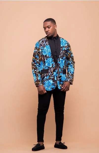 Connor Ankara Men Blazer | Blue African Print Fashionista Favorites