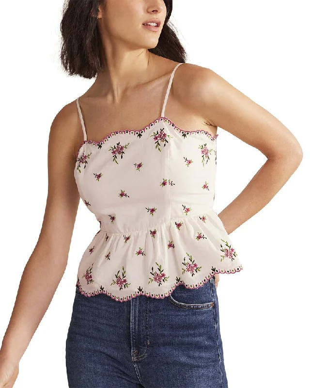 Boden Embroidered Peplum Top Sophisticated Fashion