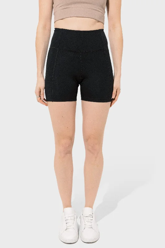 High Rise Run Short in Black High End Women's Wear