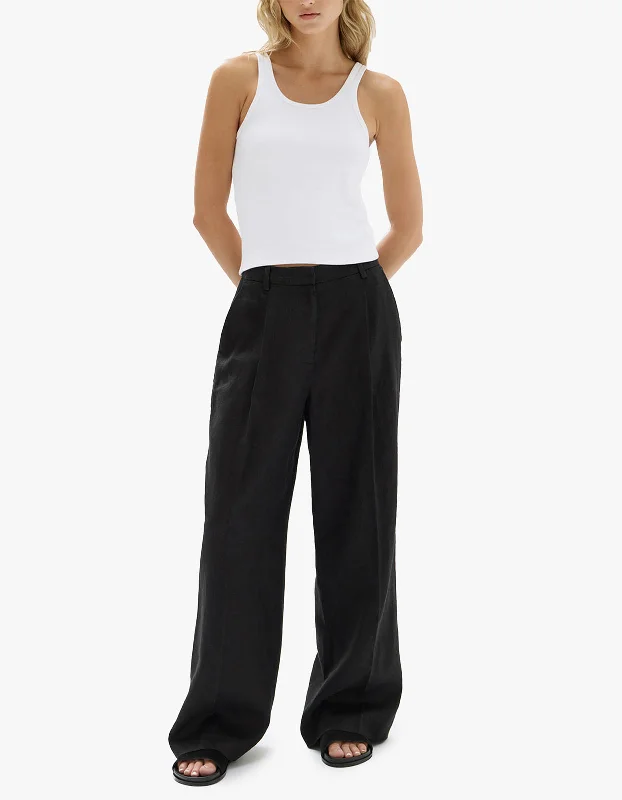 Aria Linen Pant - Black Big Savings On Minimalist Office Styles