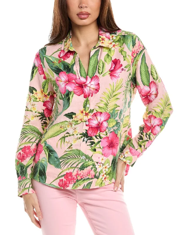 Tommy Bahama Grand Villa Linen Shirt Vibrant Femme Fashion