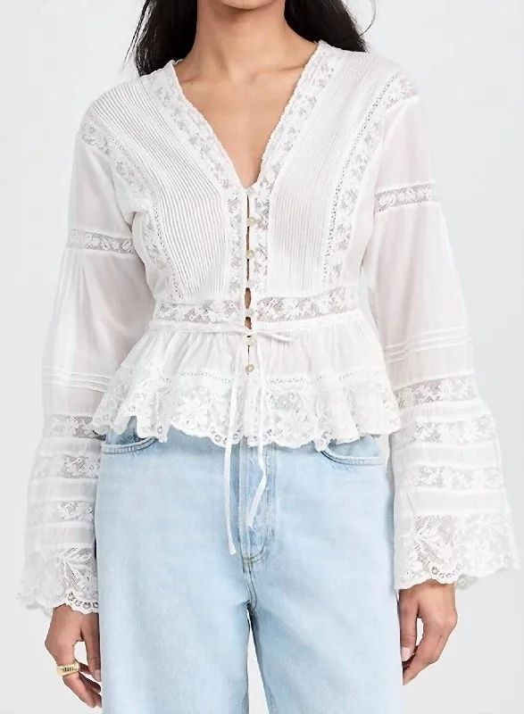 Mindy Top In Bright White Limited Time Offer