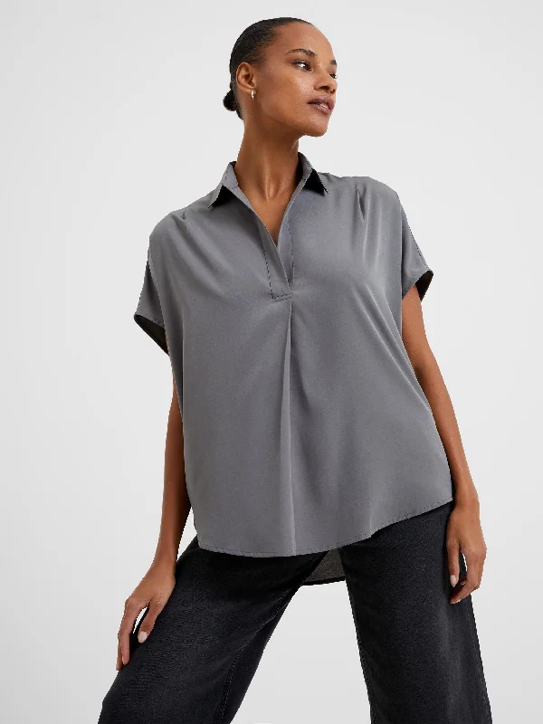 Crepe Light Recycled Popover Shirt Flash Sale