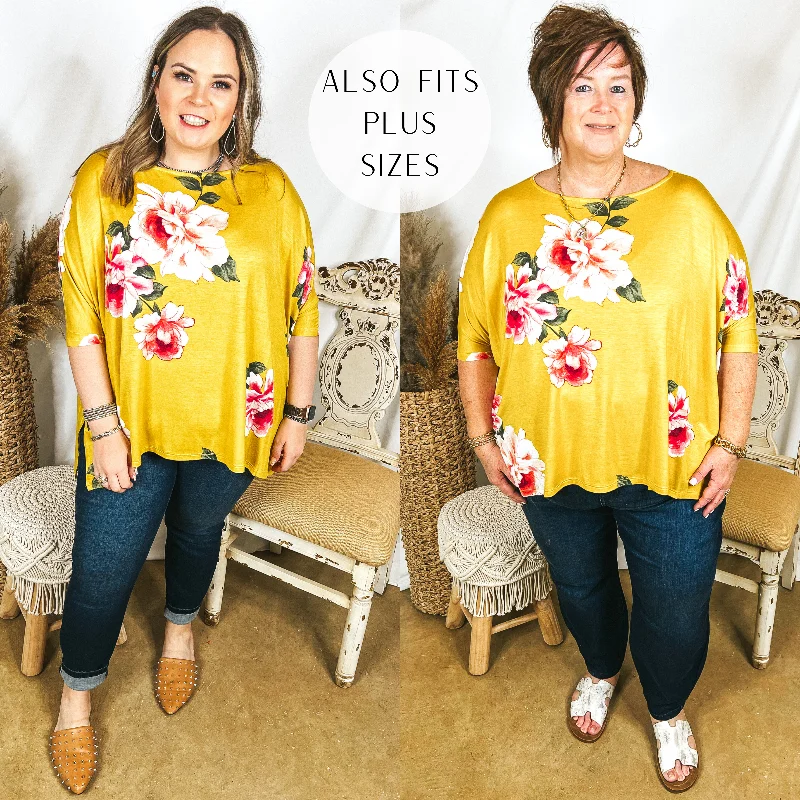 Somewhere Tropical Floral Print Poncho Top in Yellow Casual Fashion