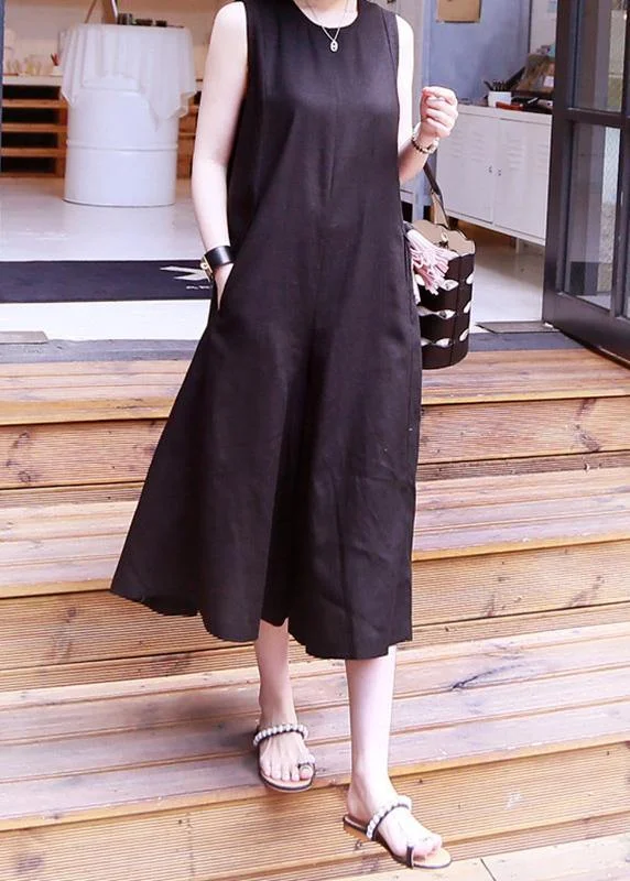 Organic black cotton pant o neck jumpsuit pants Special Offers