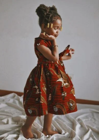 Amelia Ankara Girls Dress | Red African Print Early Access To Art Deco Styles Sale