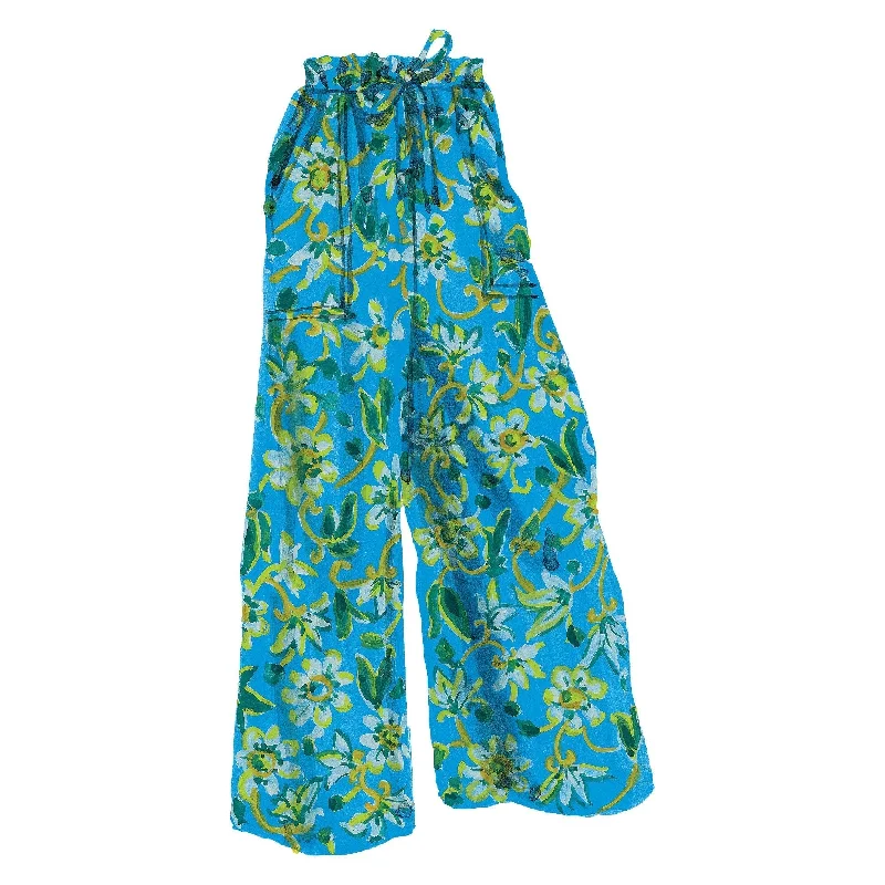 Marblehead Floral Linen Trousers Popular Collection