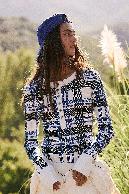 Free People Rally Layer Printed - True Plaid Ivory Fashion Frontiers