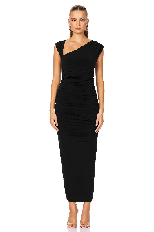 Nookie Dakota Midi Dress - Black Feminine Grace