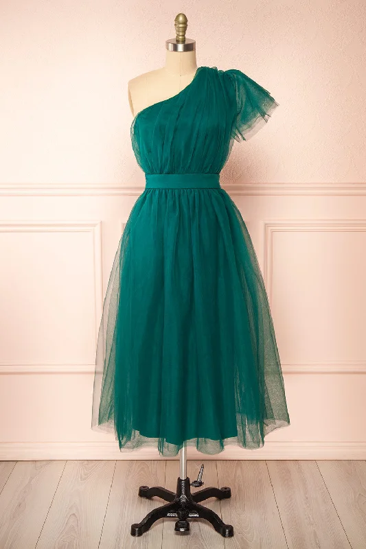 Leillia | Green Tulle Midi Dress Wardrobe Refresh