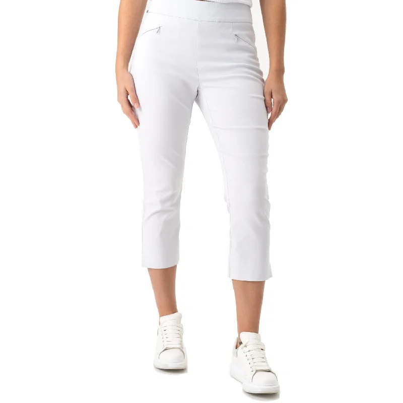 Renuar 21-Inch Pull On Capri Pant - White Effortless Comfort