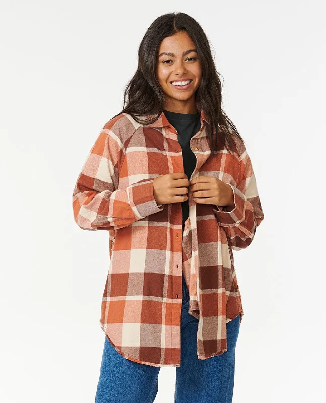 Rip Curl Pacific Dreams Cotton Flannel Shirt - Cinnamon Innovate Your Wardrobe