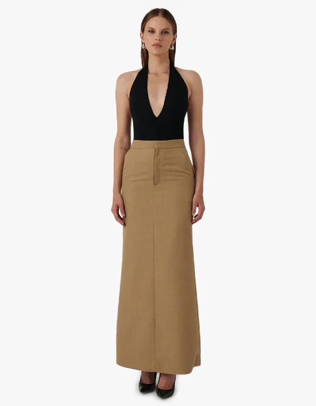 Zoe Maxi Skirt - Taupe Runway Inspired Wear