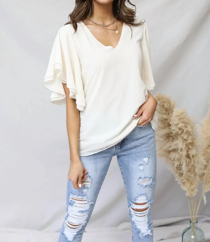 Double Layer Chiffon Top In Cream Must Haves