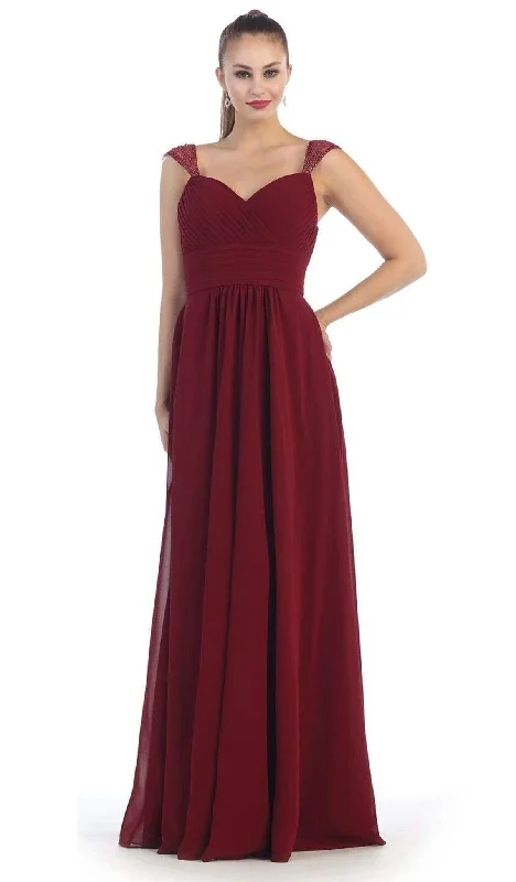 May Queen - MQ1275B Pleated Sweetheart A-line Evening Dress Trend Alert