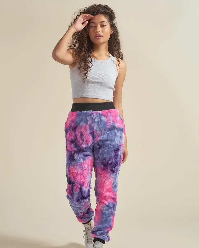 Women's Lounge Pants | Tie Dye Cotton Candy Elegant Contour