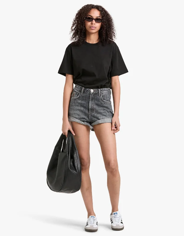 Bandits High Waist Denim Short - Charcoal Clearance Event