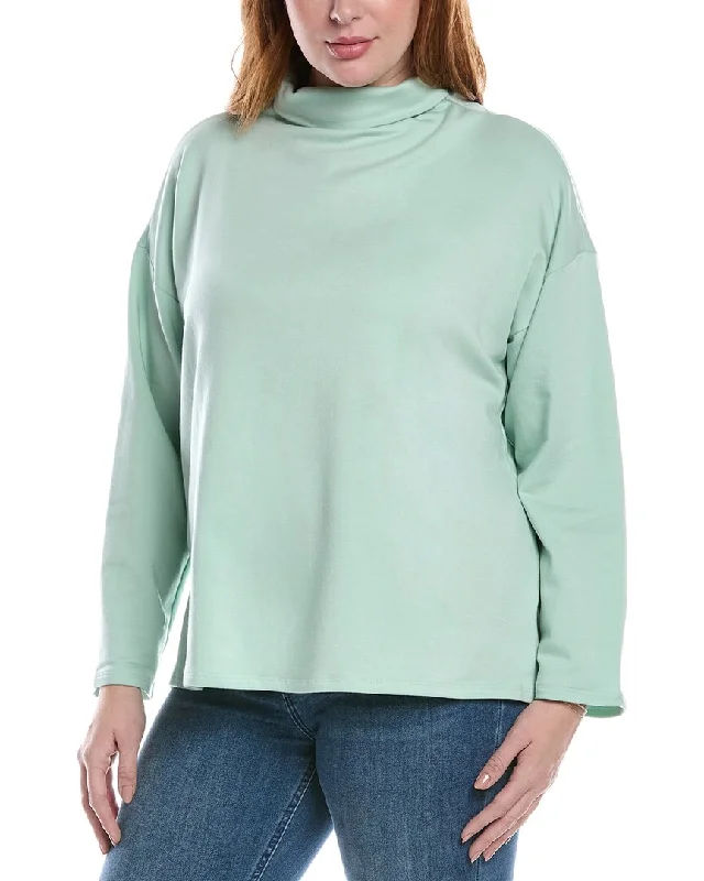 EILEEN FISHER Plus Funnel Neck Box Top Mega Sale