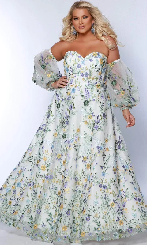 Sydney's Closet SC7381 - Floral A-Line Prom Gown Hurry Before It's Gone