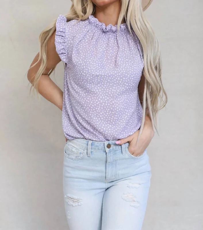 Spring Ruffle Top In Lavender Unbeatable Deals