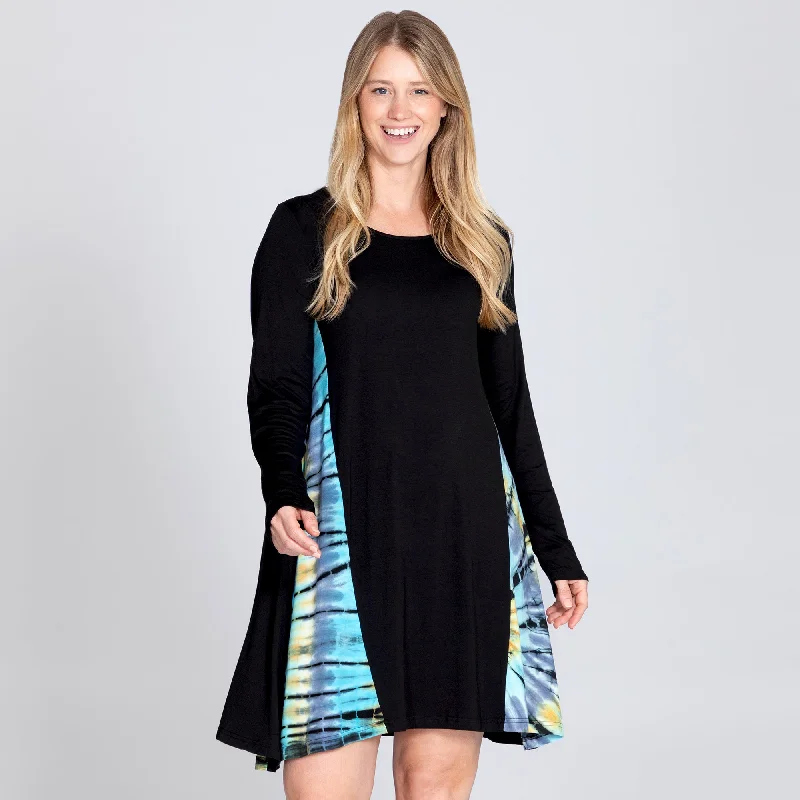 Long Sleeve Tie-Dye Side Panel Dress Mid - Week Surprise