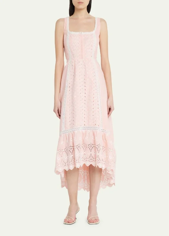 Alwyn Midi Dress in Bubble Bath Pink Mid - Week Surprise