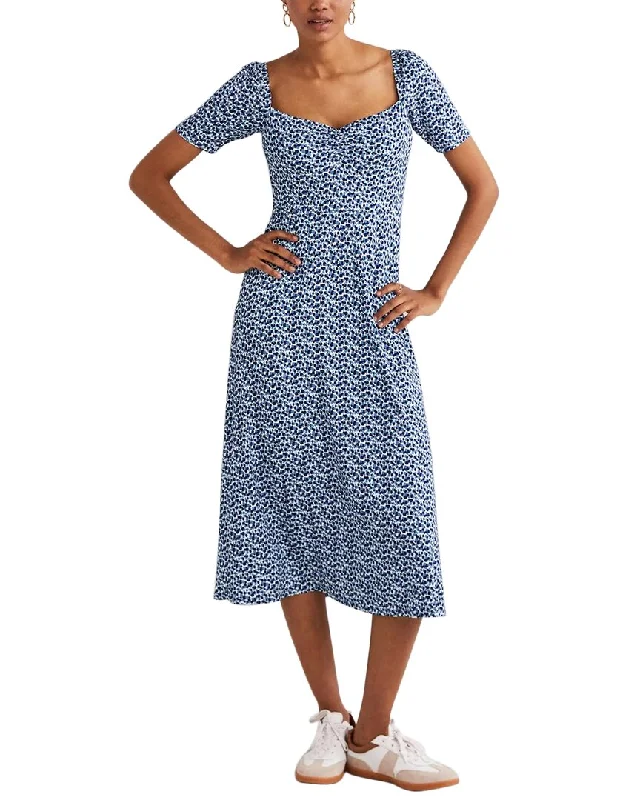 Boden Sweetheart Jersey Midi Dress Casual Chic