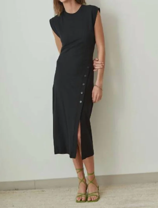 Chiara Dress In Deep Black Vibrant Femme Fashion