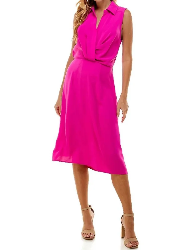 Collared Shirt Dress in Pink Subtle Sophistication