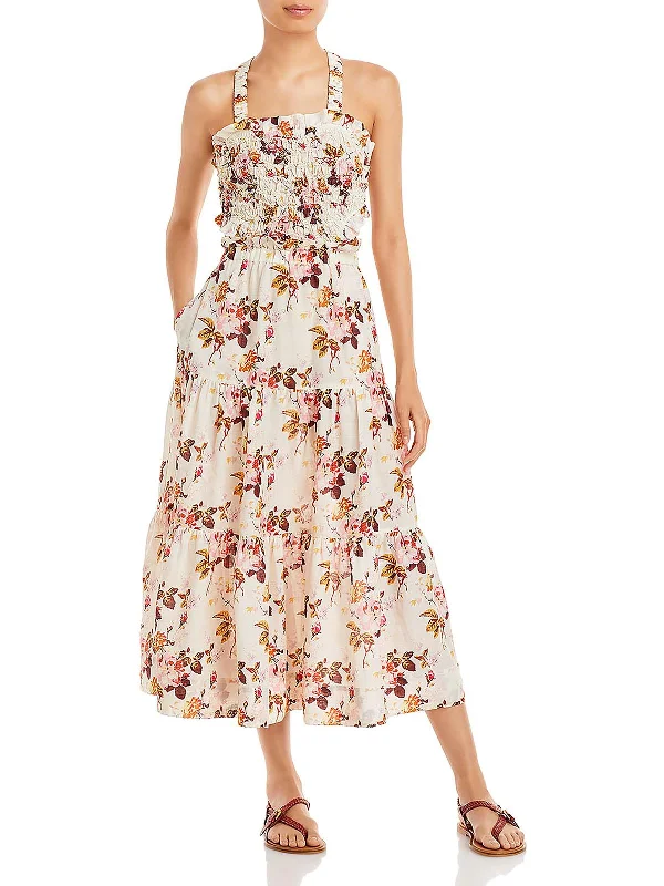 Esme Womens Floral Smocked Maxi Dress Step Ahead, Lead The Trend