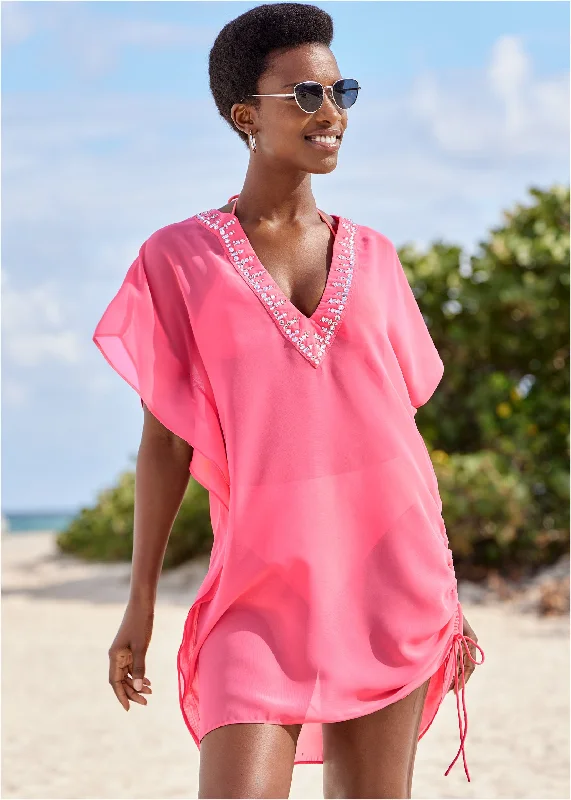 Adjustable Jeweled Tunic - Sunset Pink Luxe Layering