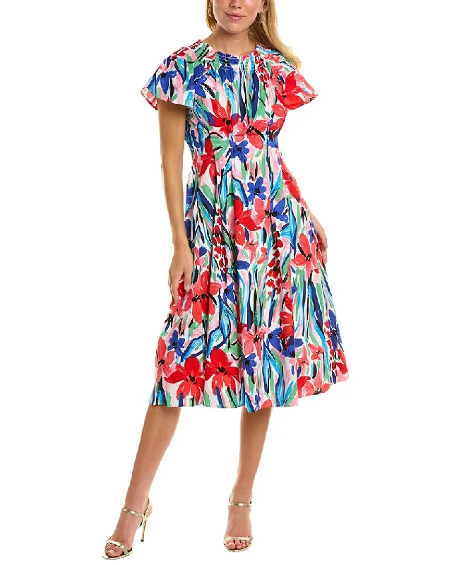 Maggy London Poplin Midi Dress Essentials On Sale