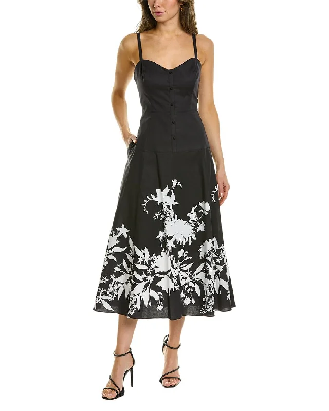 Marchesa Notte Floral Midi Dress Dreamy Aesthetic