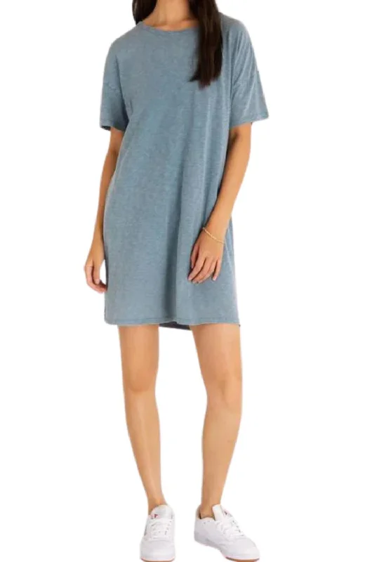 Relaxed T-Shirt Dress In Caribbean Blue Cool Prices