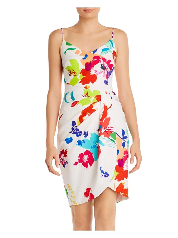 Sadora Womens Floral Short Sheath Dress Mid Season Sale