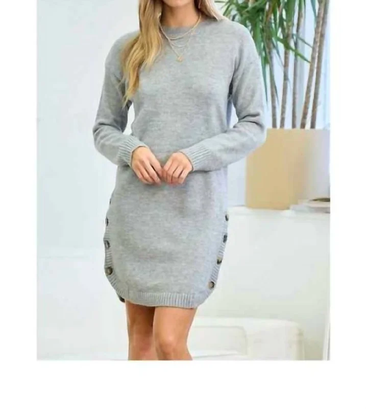 Sweater Dress in Grey High End Women's Wear