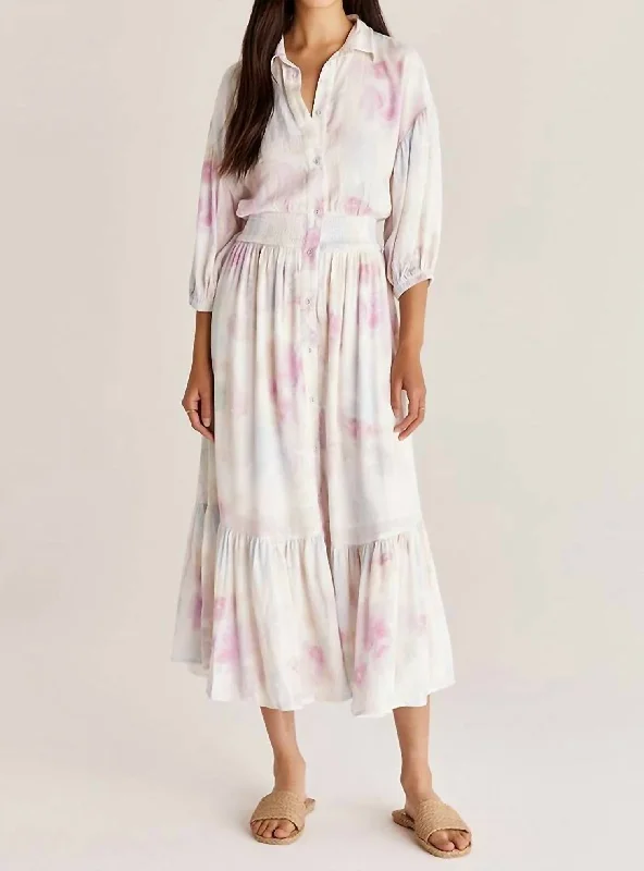 Tanya Blurred Maxi Dress In Watercolor Fashion Forward