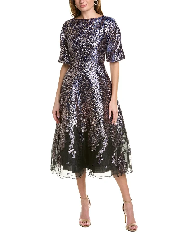 Teri Jon Jacquard A-Line Gown Bold Fashion