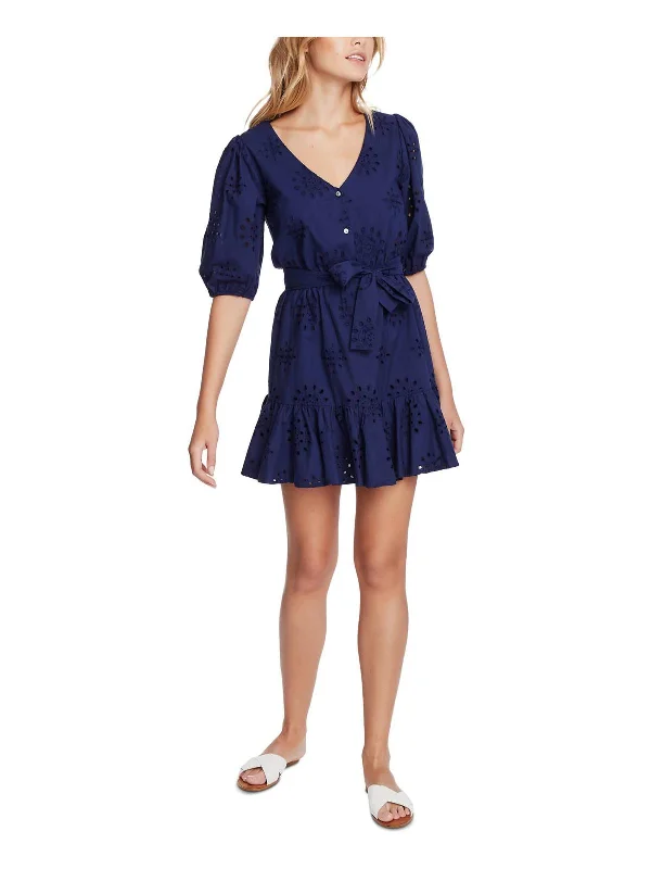 The Fleur Womens Button Front Embroidered Mini Dress Fashionista Favorites