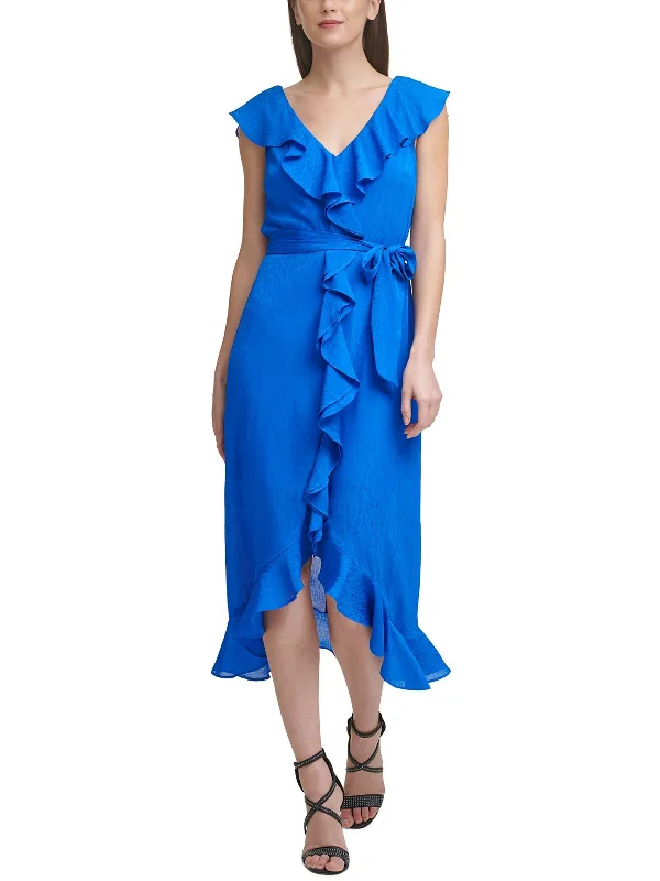 Womens Chiffon Ruffled Midi Dress Athleisure Wear Special Offer