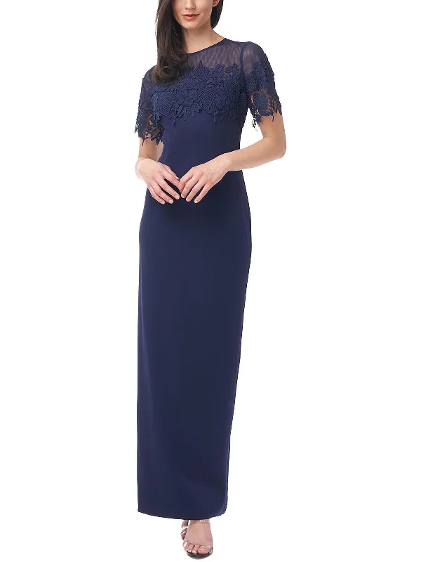 Womens Embroidered Illusion Evening Dress Chic Trends For The Fashion Savvy