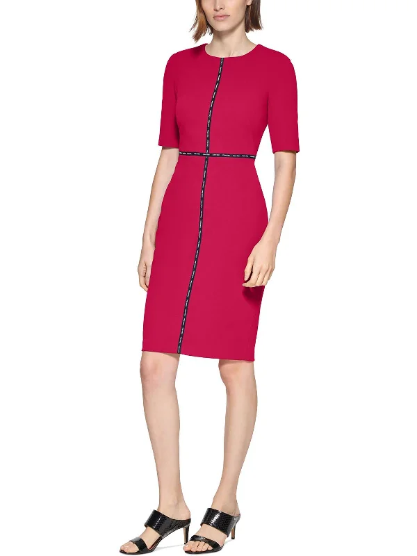 Womens Logo Knee Length Sheath Dress Women's Fashion Hotspots