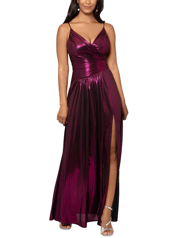 Womens Metallic Long Cocktail and Party Dress Brand Name Clothing Discount Extravaganza