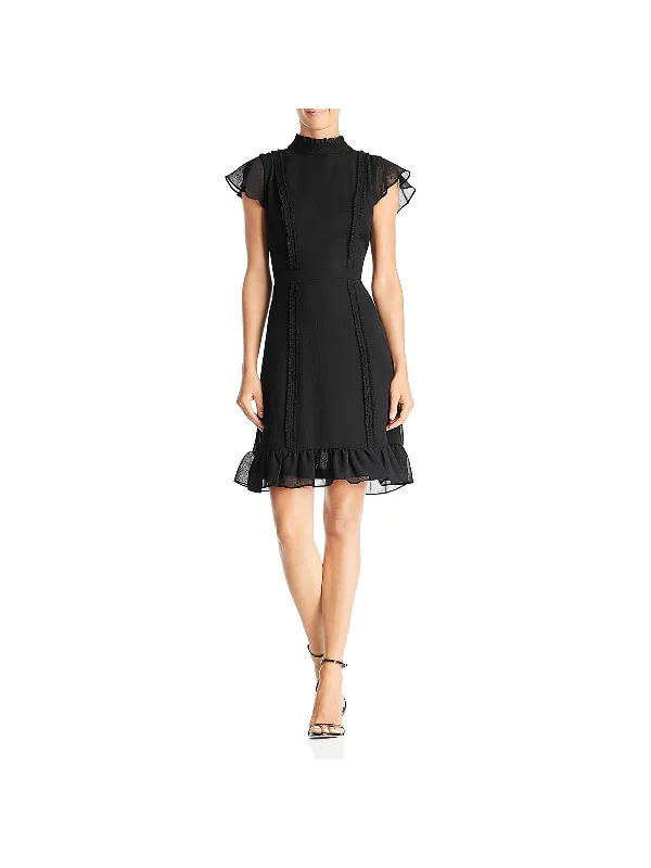 Womens Ruffled Mini Cocktail Dress Versatile Outfits