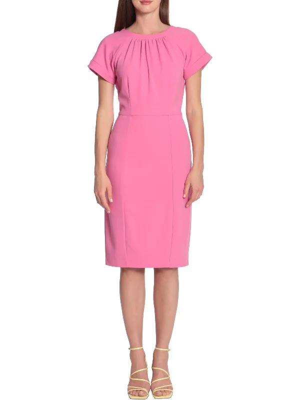 Womens Short Sleeve Knee Midi Dress End Of Season Sale