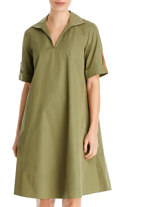 Womens V-Neck Mini Shirtdress Trendy And Individual Women's Fashion