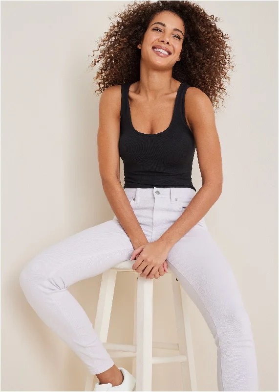 Giselle Skinny Jeans - White Alluring Design